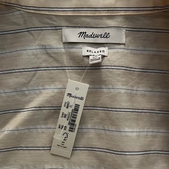 Madewell Drapey Oversized Relaxed Boyshirt in Off-white  Stripe Size XL - Picture 4 of 7
